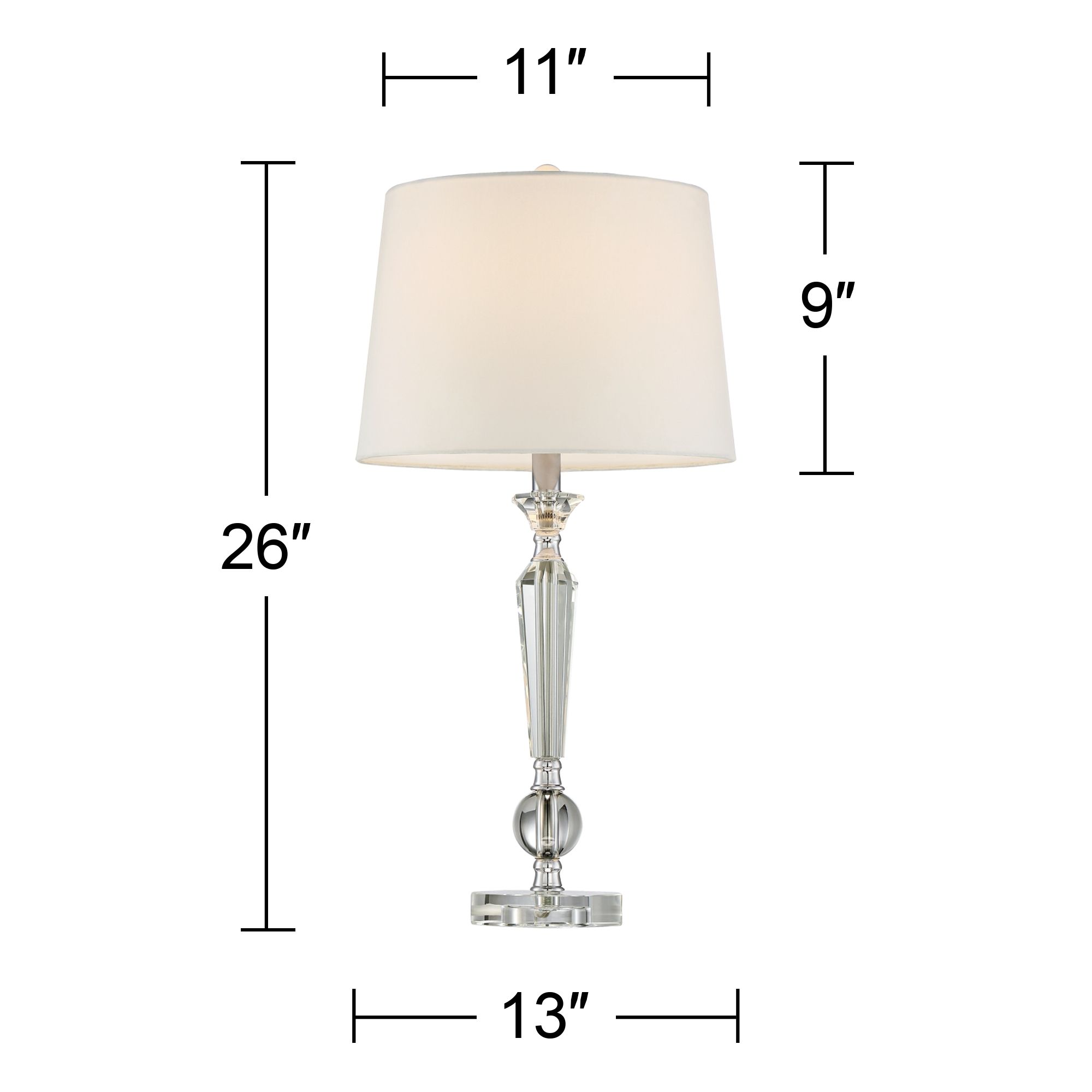 Regency Hill Jolie Crystal Table Lamps Set of 2 with Dimmers