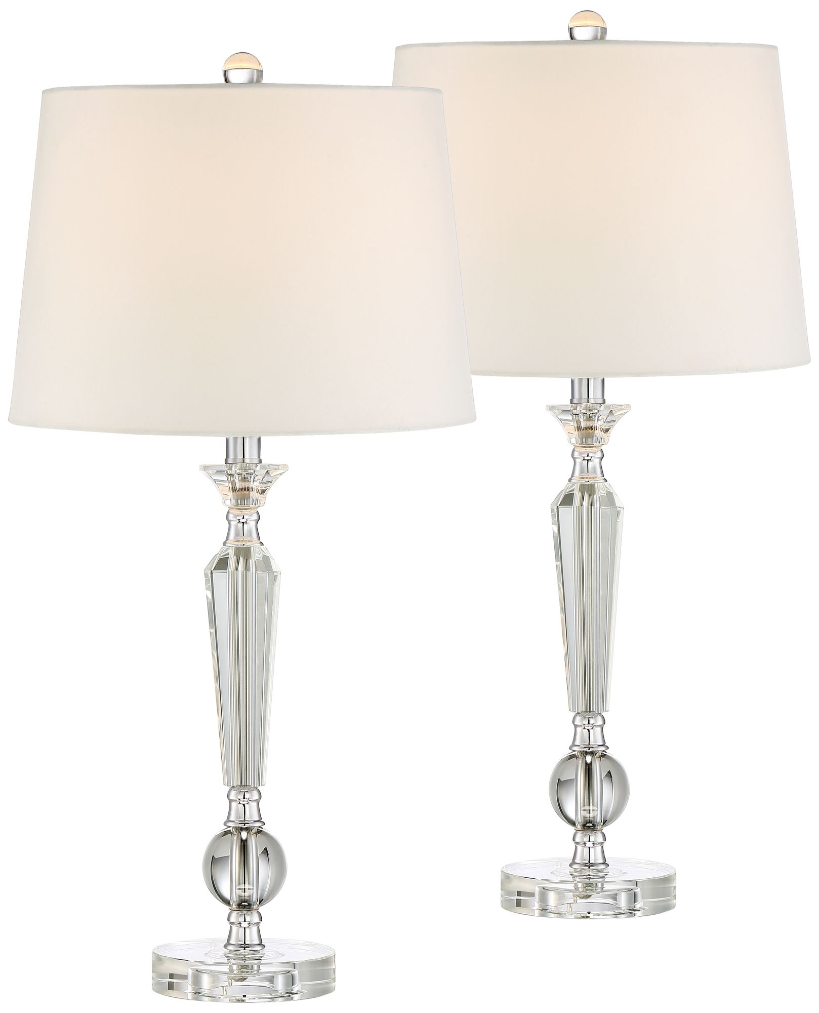 Image 2 Regency Hill Jolie Tapered Candlestick Crystal Table Lamps Set of 2