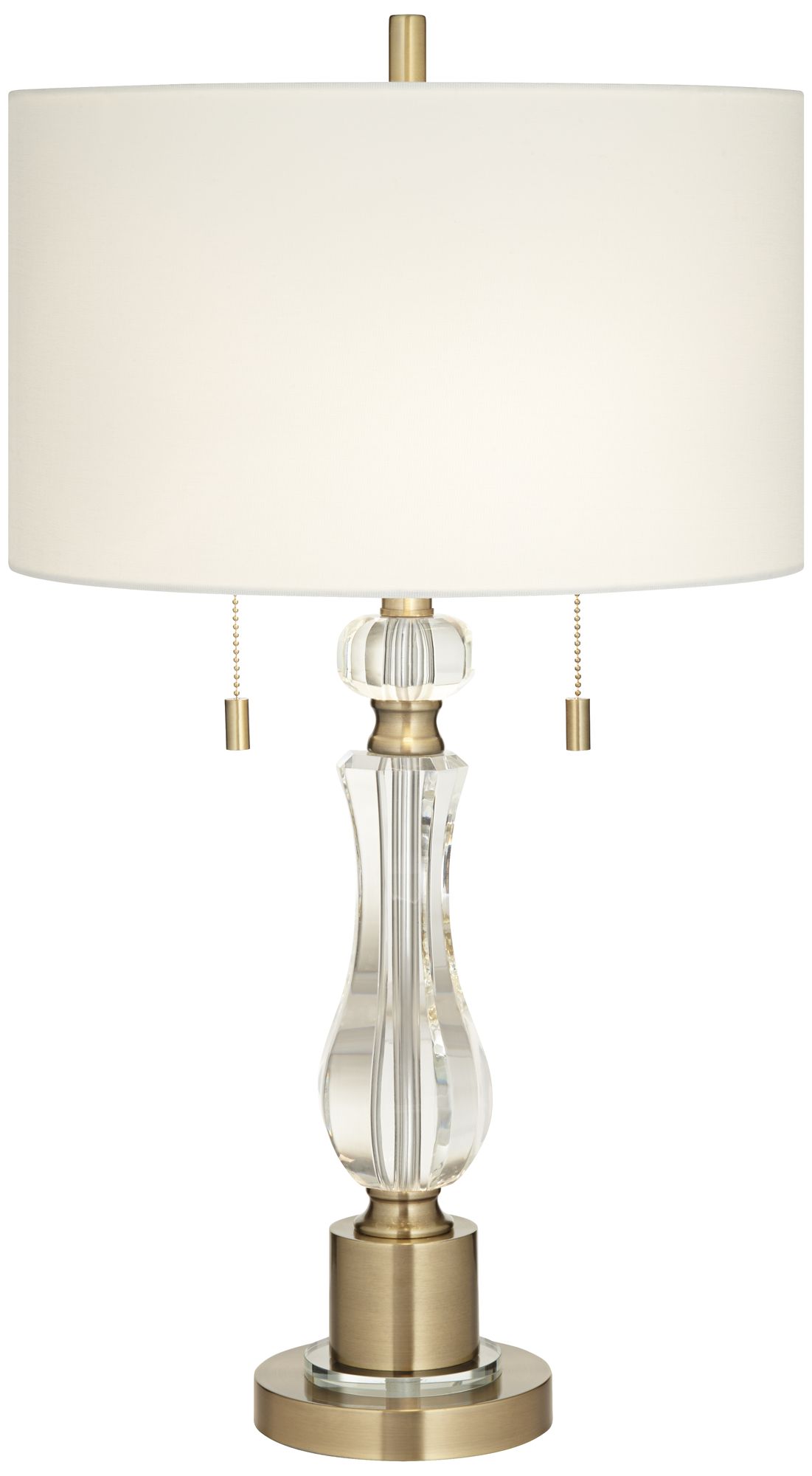 Image 2 Regency Hill Jordan 27 1/2" Brass and Crystal Table Lamp