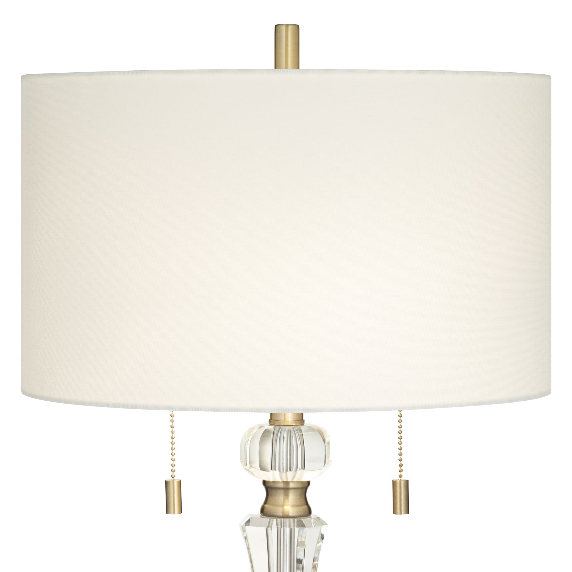 Image 4 Regency Hill Jordan 27 1/2" Brass and Crystal Table Lamp more views
