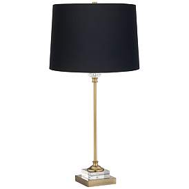Image2 of Regency Hill Julia Gold and Crystal Black Shade Buffet Table Lamp