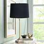 Regency Hill Julia Gold and Crystal Black Shade Buffet Table Lamp
