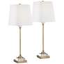 Regency Hill Julia Traditional Gold and Crystal Buffet Table Lamps Set of 2