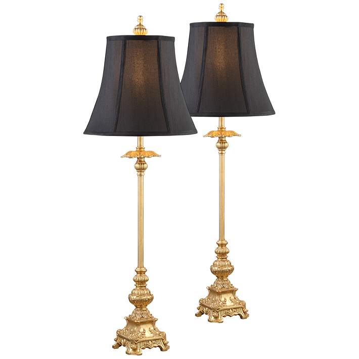 Tall Buffet Candlestick Table Lamp Base Brass