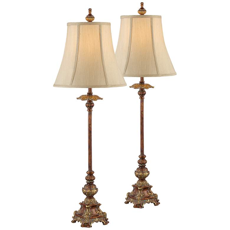 Image 2 Regency Hill Juliette 36 1/2" High Bronze Buffet Table Lamps Set of 2