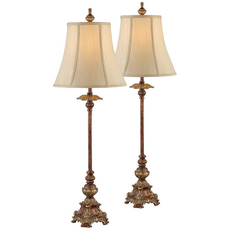 Image 2 Regency Hill Juliette 36 1/2 inch High Bronze Buffet Table Lamps Set of 2