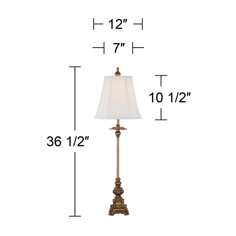 Image 5 Regency Hill Juliette 36 1/2" White and Gold Buffet Lamps Set of 2 more views