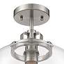 Regency Hill Kenna 12 1/4" Brushed Nickel Clear Glass Ceiling Light
