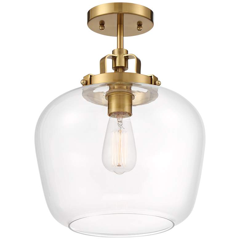 Image 2 Regency Hill Kenna 12 1/4 inch Wide Gold with Clear Glass Ceiling Light