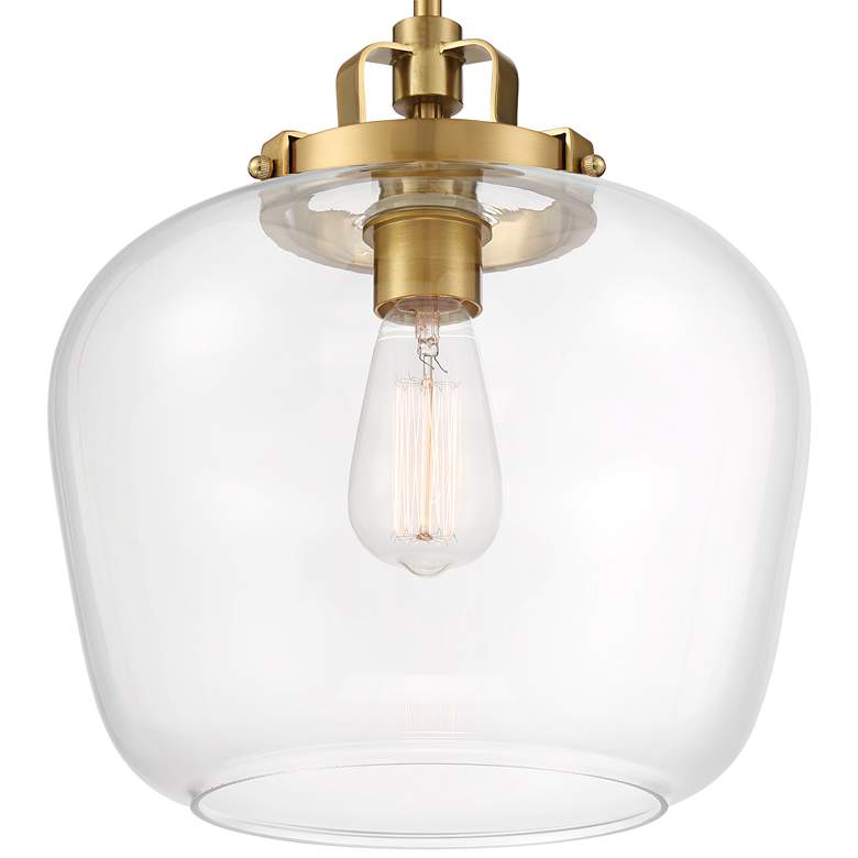 Image 3 Regency Hill Kenna 12 1/4 inch Wide Gold with Clear Glass Ceiling Light more views