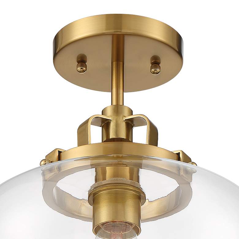Image 4 Regency Hill Kenna 12 1/4 inch Wide Gold with Clear Glass Ceiling Light more views