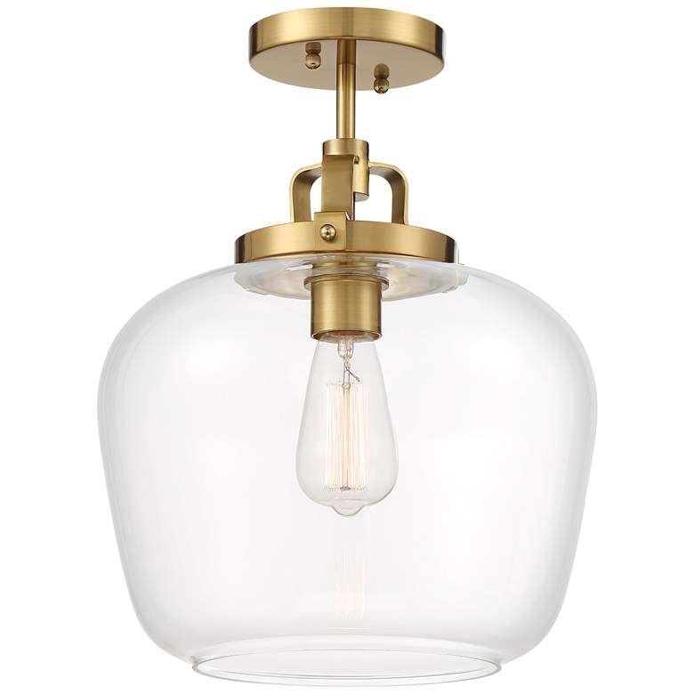 Image 7 Regency Hill Kenna 12 1/4 inch Wide Gold with Clear Glass Ceiling Light more views