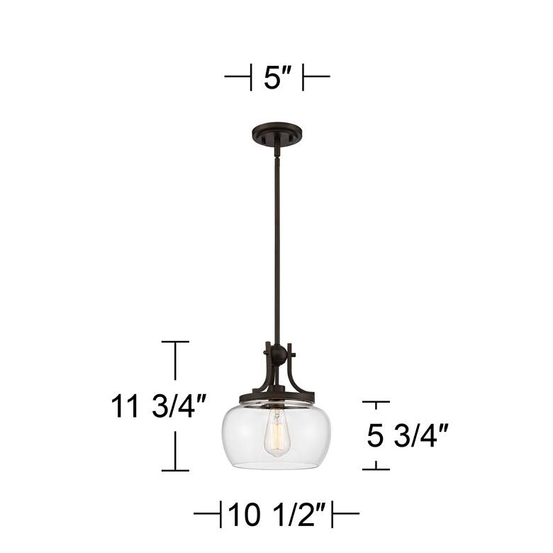 Image 7 Regency Hill Kristov 10 1/2" Bronze and Clear Glass Mini Pendant Light more views