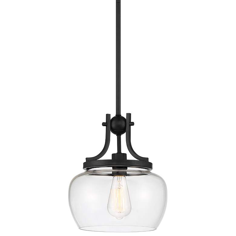 Image 2 Regency Hill Kristov 10 1/2" Wide Black Clear Glass Mini Pendant Light