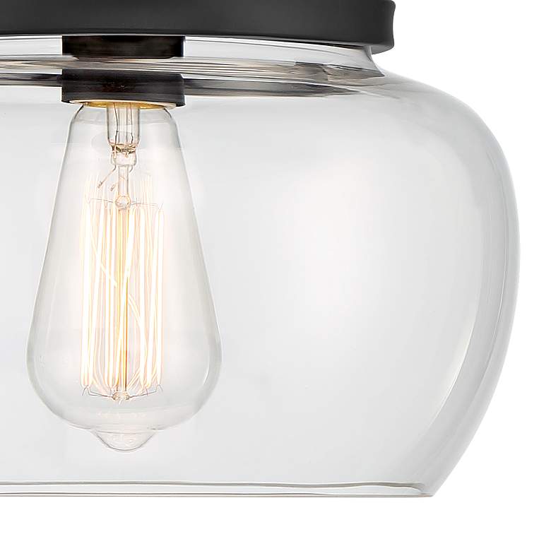 Image 3 Regency Hill Kristov 10 1/4" Wide Black and Clear Glass Ceiling Light more views