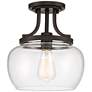 Regency Hill Kristov 10 1/4" Wide Bronze and Clear Glass Ceiling Light