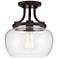 Regency Hill Kristov 10 1/4" Wide Bronze and Clear Glass Ceiling Light