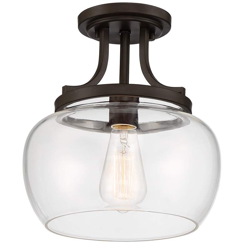Image 4 Regency Hill Kristov 10 1/4" Wide Bronze and Clear Glass Ceiling Light more views