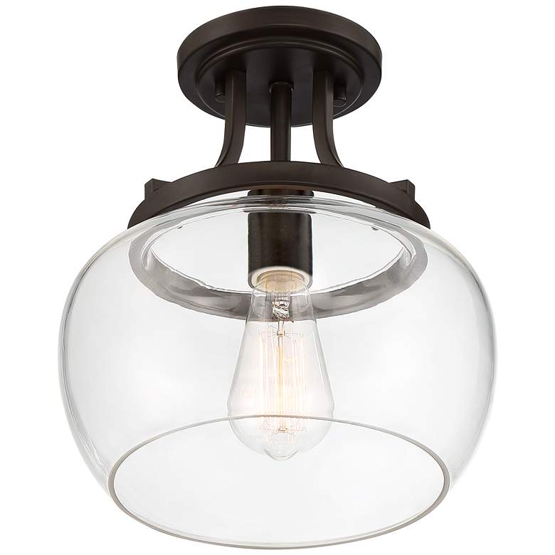 Image 5 Regency Hill Kristov 10 1/4" Wide Bronze and Clear Glass Ceiling Light more views