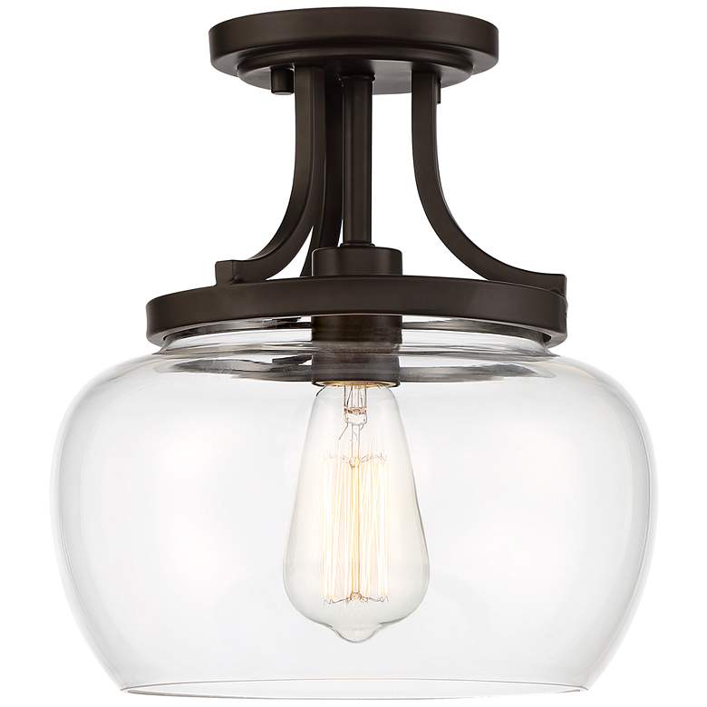 Image 6 Regency Hill Kristov 10 1/4" Wide Bronze and Clear Glass Ceiling Light more views