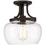 Regency Hill Kristov 10 1/4" Wide Bronze and Clear Glass Ceiling Light