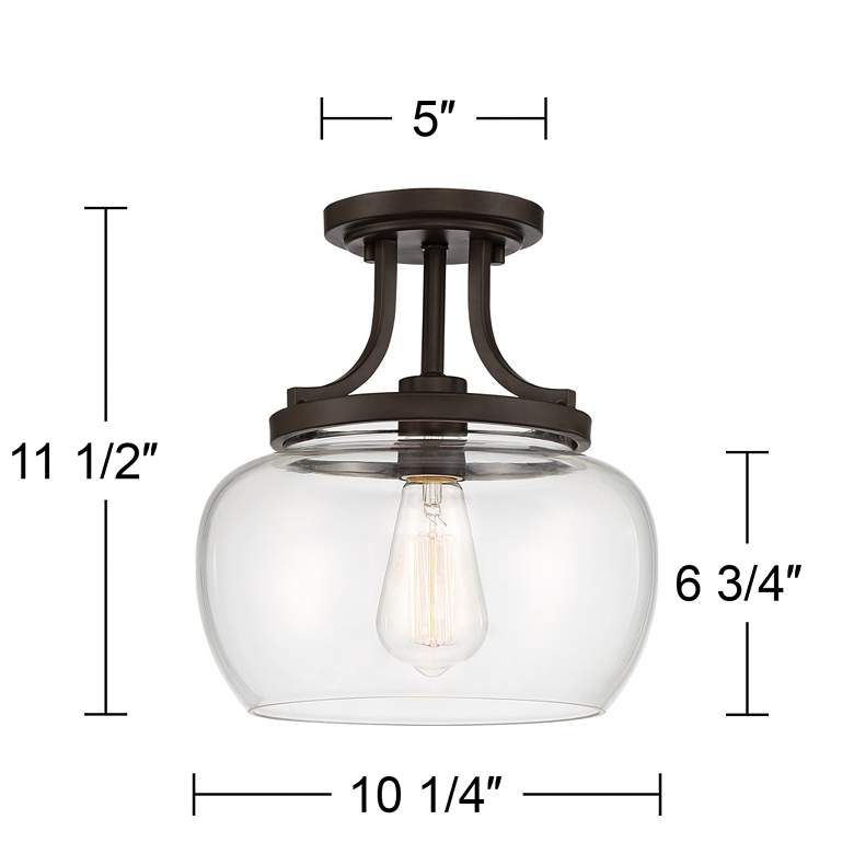 Image 7 Regency Hill Kristov 10 1/4" Wide Bronze and Clear Glass Ceiling Light more views