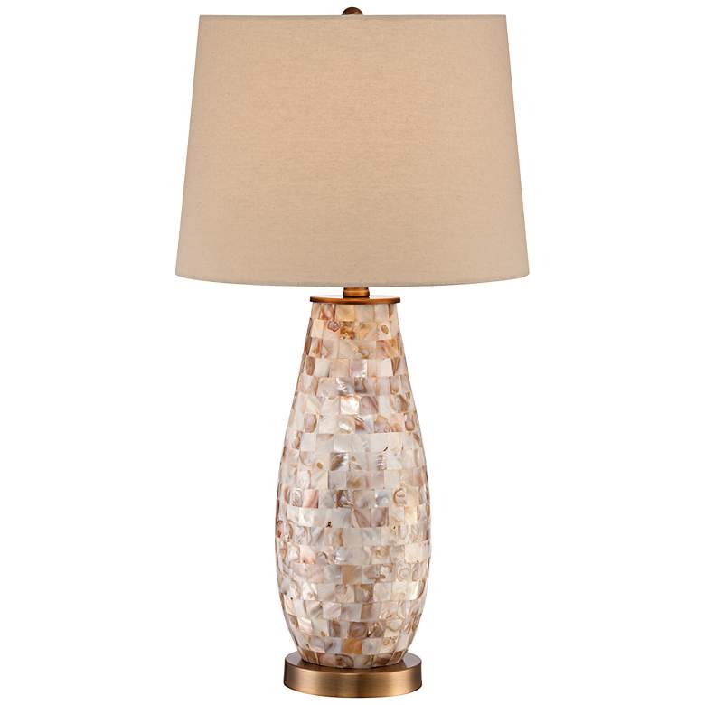 Image 2 Regency Hill Kylie 26 1/2 inch Mother of Pearl Tile Vase Table Lamp