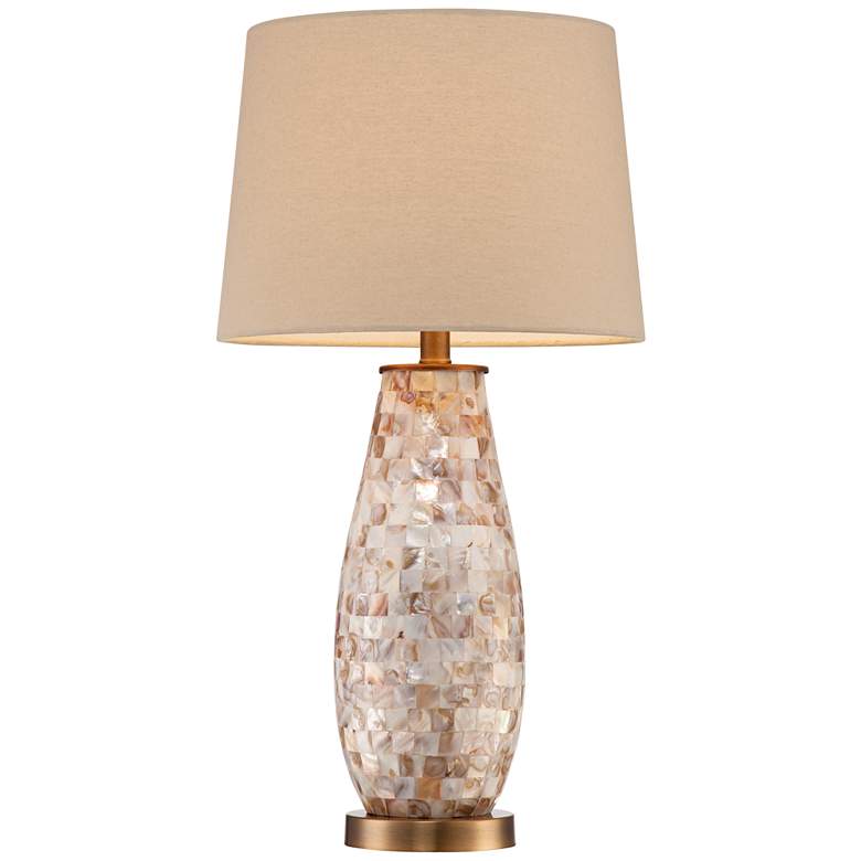 Image 6 Regency Hill Kylie 26 1/2 inch Mother of Pearl Tile Vase Table Lamp more views