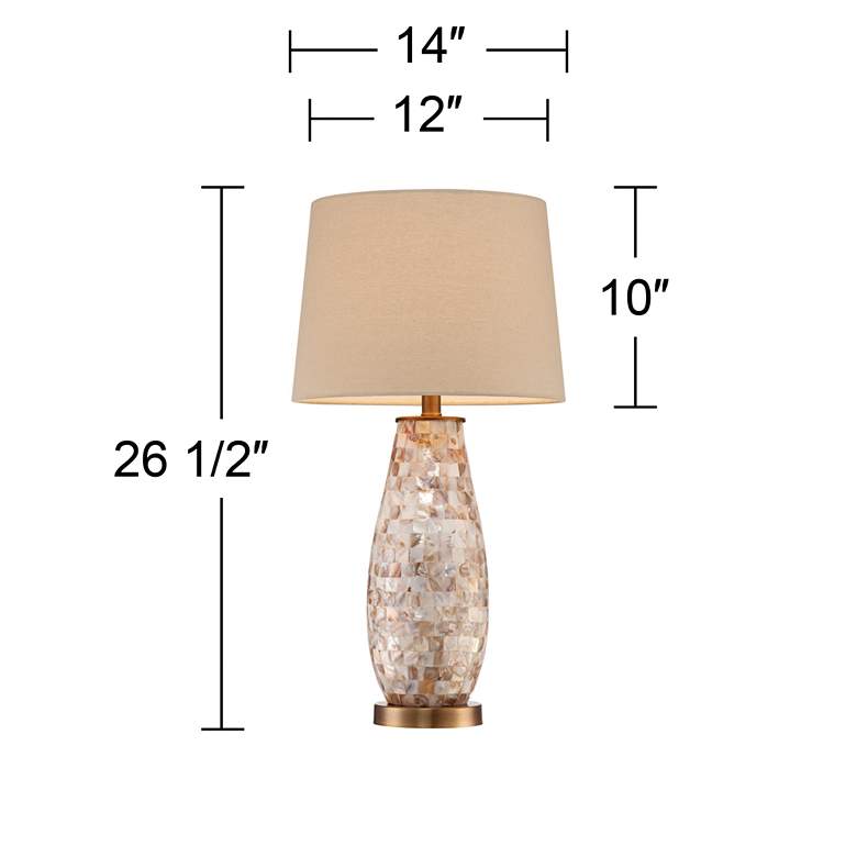 Image 7 Regency Hill Kylie 26 1/2" Mother of Pearl Tile Vase Table Lamp more views