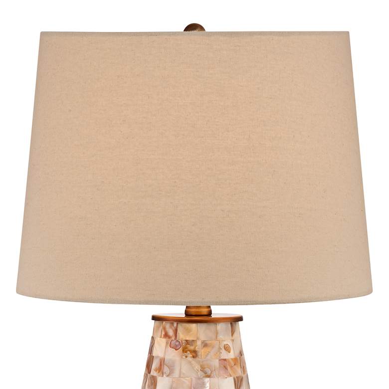 Image 3 Regency Hill Kylie 30 1/4 inch Mother of Pearl Lamp with Marble Riser more views
