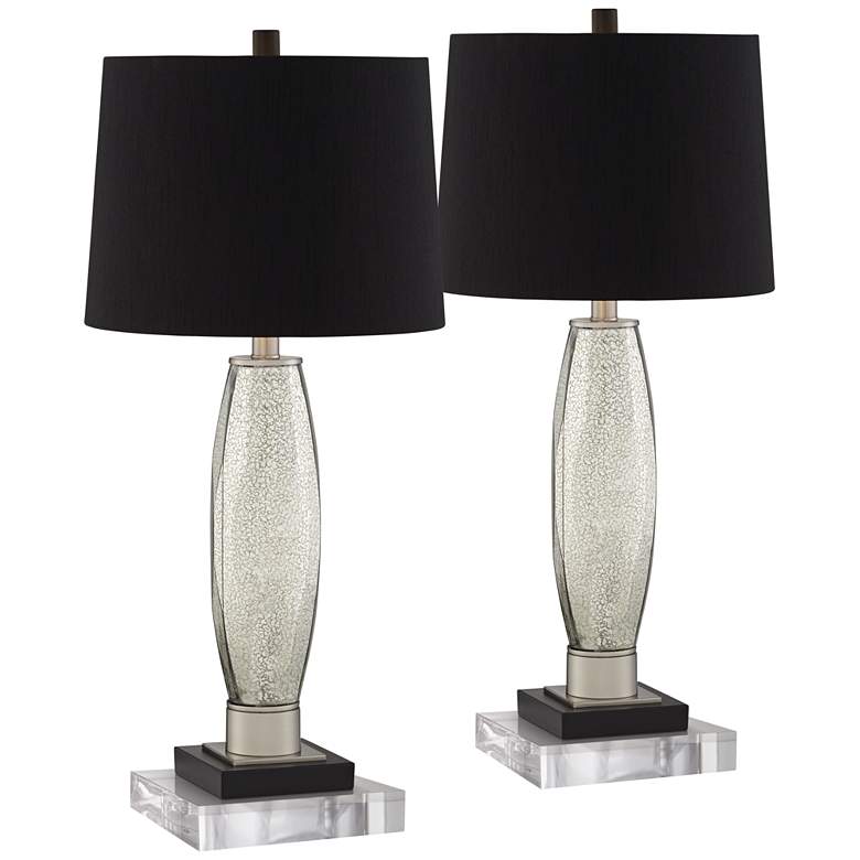 Image 1 Regency Hill Landro 29" Mercury Glass Table Lamps with Acrylic Risers