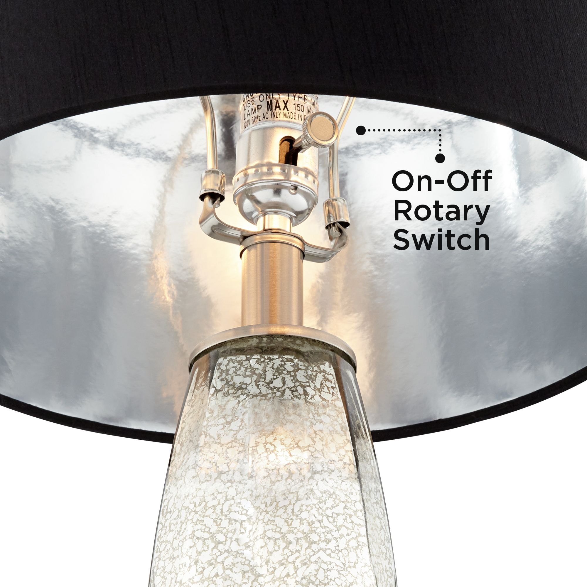 Image 3 Regency Hill Landro 29" Mercury Glass Table Lamps with Acrylic Risers more views
