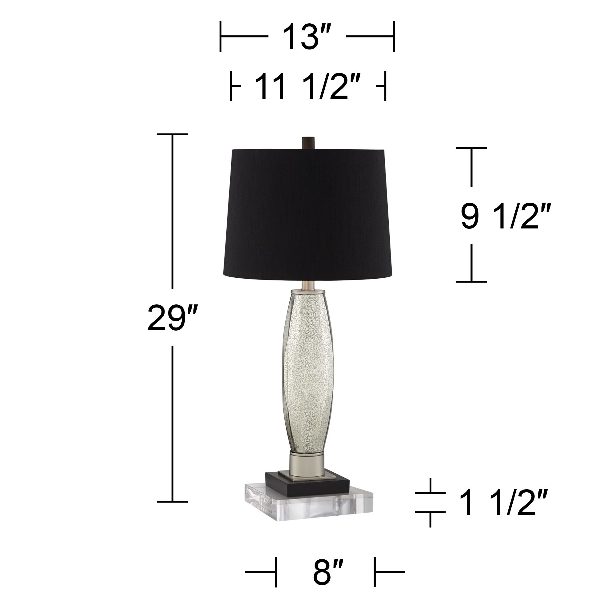 Image 6 Regency Hill Landro 29" Mercury Glass Table Lamps with Acrylic Risers more views