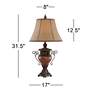 Regency Hill Large Urn 31 1/2" Bronze Crackle Traditional Table Lamp in scene