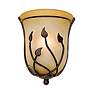 Regency Hill Leaf and Vine 10.5" High Amber Glass Wall Sconce in scene