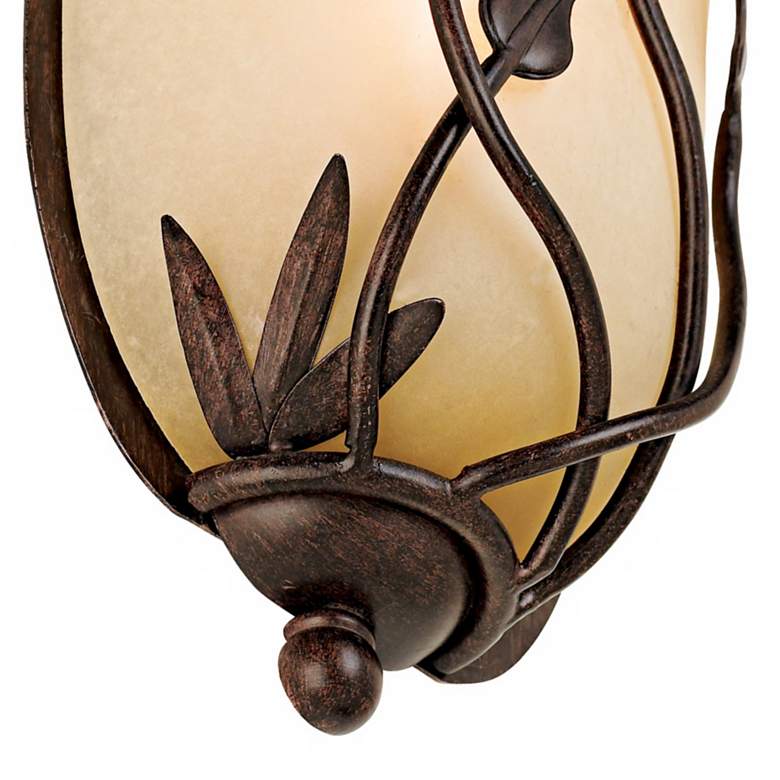 Image 5 Regency Hill Leaf and Vine 10.5" High Amber Glass Wall Sconce more views