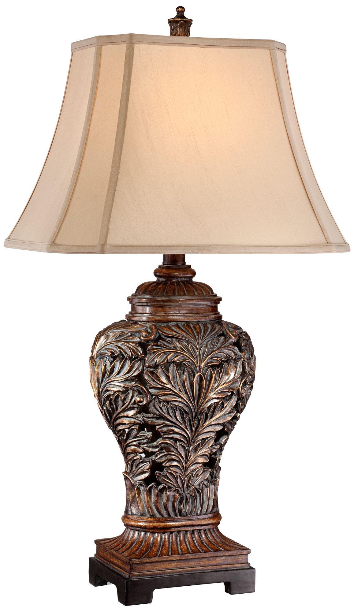 Image 3 Regency Hill Leafwork 32 1/2" Rectangular Shade Traditional Lamp