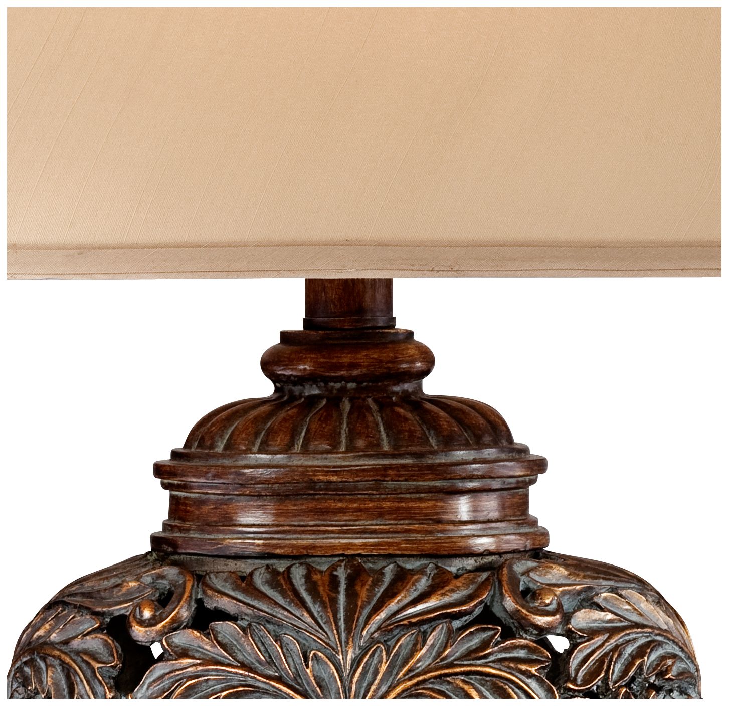 Image 4 Regency Hill Leafwork 32 1/2" Rectangular Shade Traditional Lamp more views