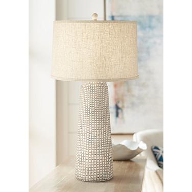 Regency Hill Leisa 32 1/4" High Sand Finish Modern Table Lamp