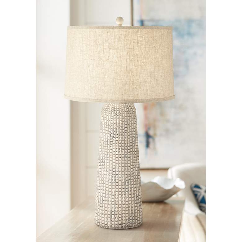Image 1 Regency Hill Leisa 32 1/4" High Sand Finish Modern Table Lamp