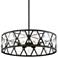 Regency Hill Lexington 26" Wide Black and Crystal 6-Light Pendant