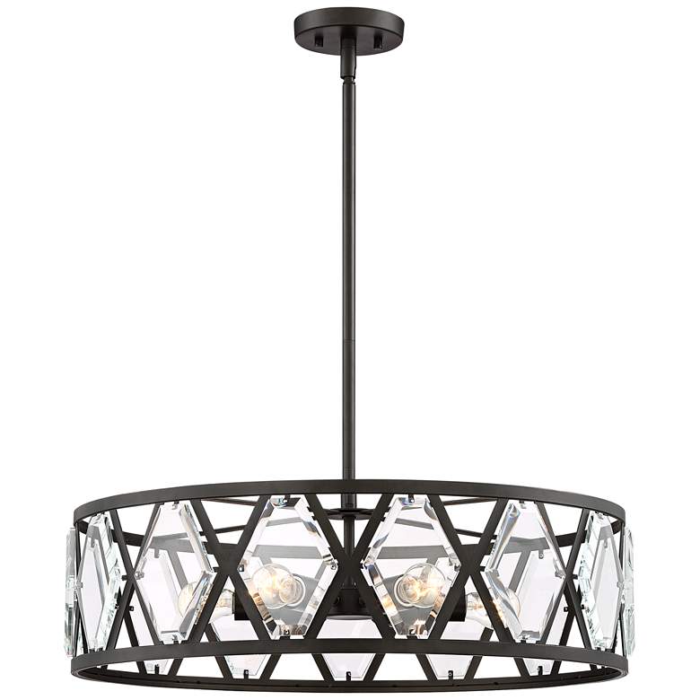 Image 7 Regency Hill Lexington 26 inch Wide Black and Crystal 6-Light Pendant more views