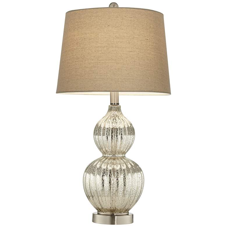 Image 7 Regency Hill Lili 25" High Fluted Mercury Glass Table Lamp more views