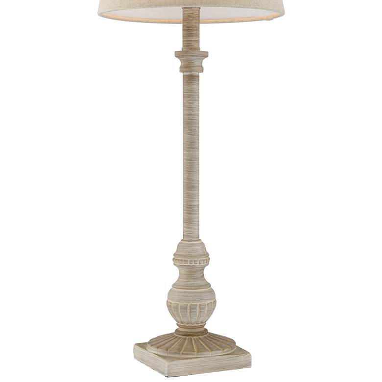 Image 4 Regency Hill Loreno 24" High Faux Wood Whitewash Buffet Lamps Set of 2 more views