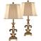 Regency Hill Louis 25 3/4" Gold Fleur-de-Lis Table Lamps Set of 2