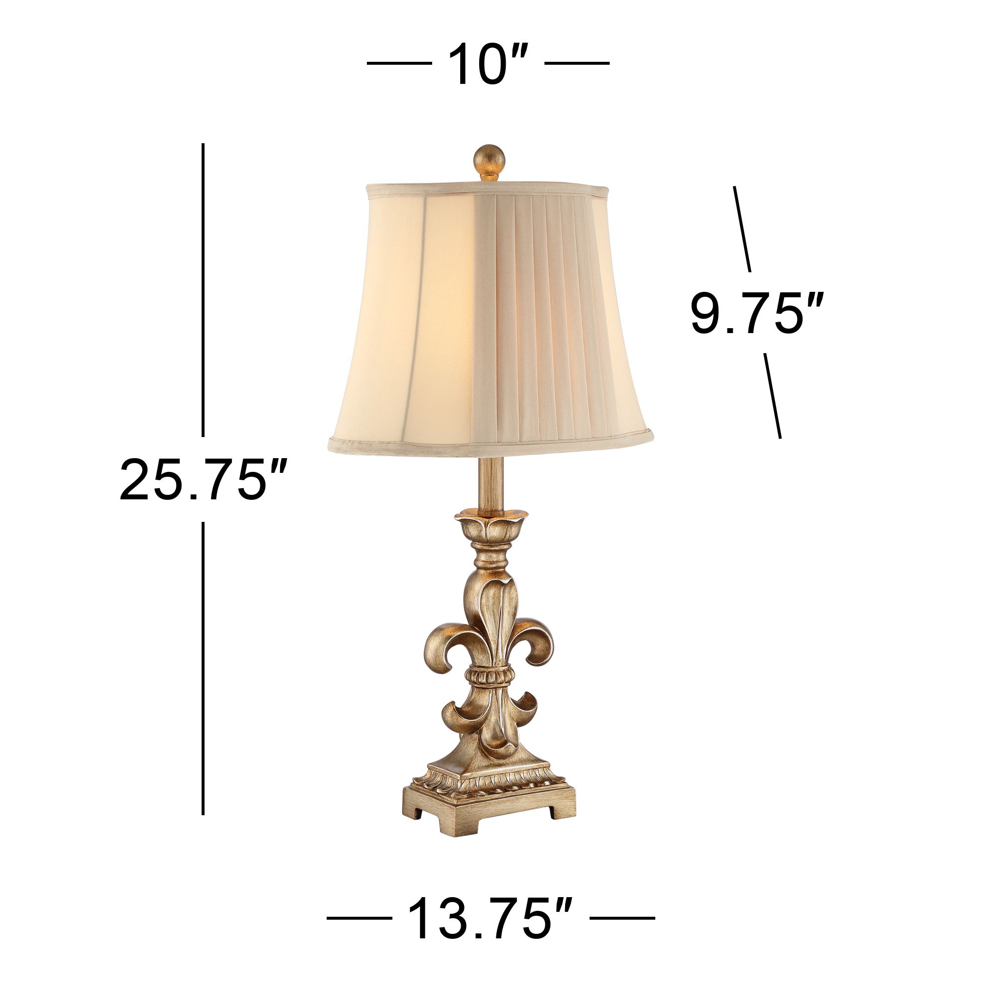 Regency Hill Louis 25 3/4" Gold Fleur-de-Lis Table Lamps Set of 2