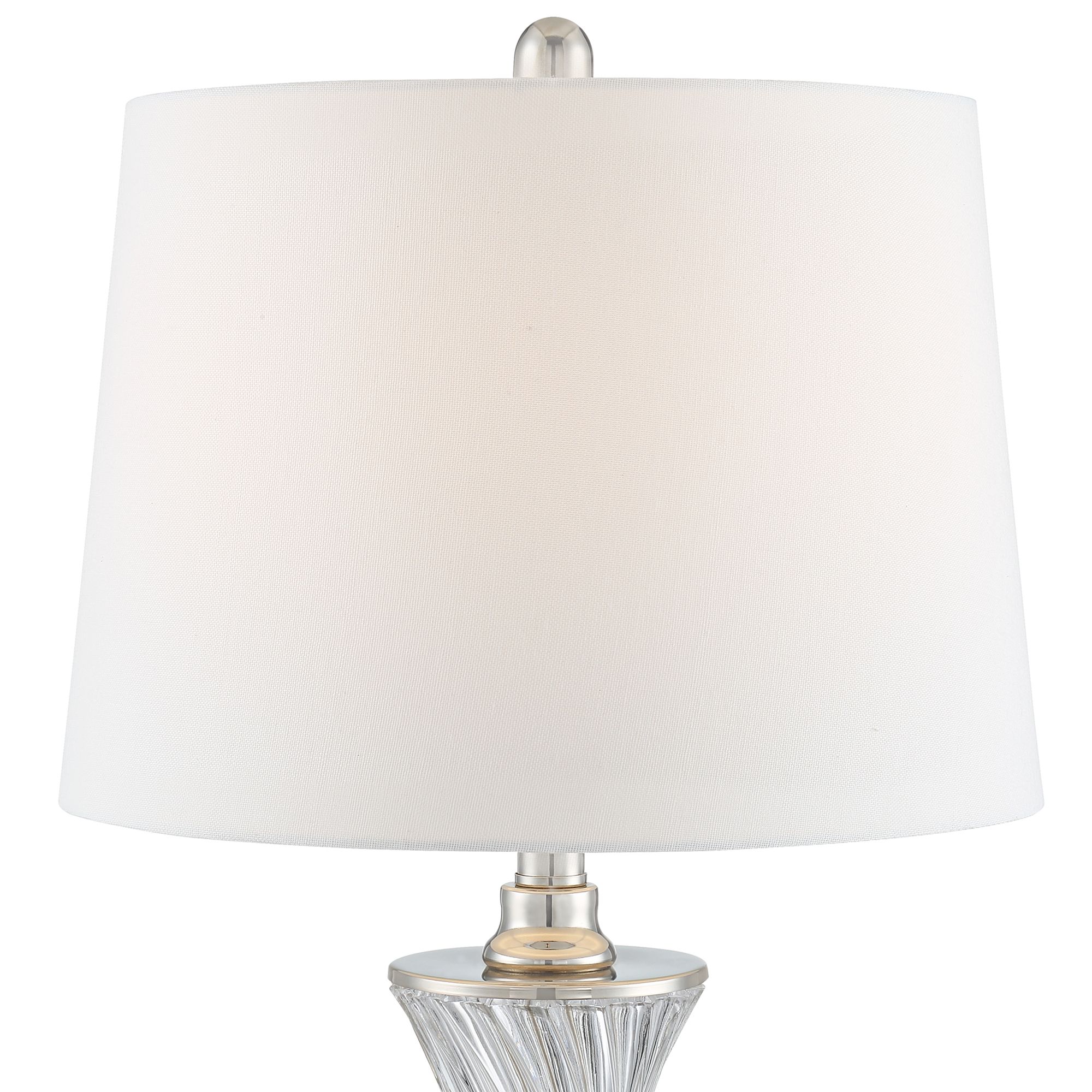 Image 2 Regency Hill Luca 26 1/2" Chrome Glass USB Lamps with Round Risers more views