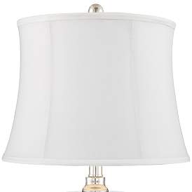 Image2 of Regency Hill Luca Chrome and Glass White Shade USB Table Lamps Set of 2 more views