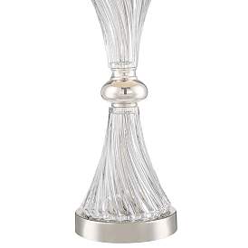 Image4 of Regency Hill Luca Chrome and Glass White Shade USB Table Lamps Set of 2 more views