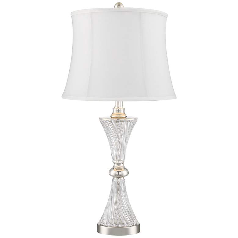 Image 6 Regency Hill Luca Chrome and Glass White Shade USB Table Lamps Set of 2 more views